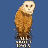 All About Owls - Gildan Adult Heavy Blend™ 8 oz., 50/50 Hooded Sweatshirt - Heather Deep Royal