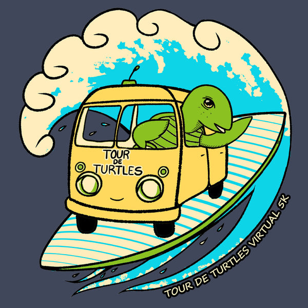 Tour de Turtles - EcoBlend Hooded Tee - Water