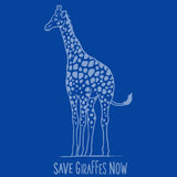 Save Giraffes Now - Adult Long Sleeve - Royal