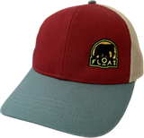 FLOAT Elephant Hat 2023- Authentic Pigment Tri-Color Trucker Cap - Chili/Bluegrass/Khaki