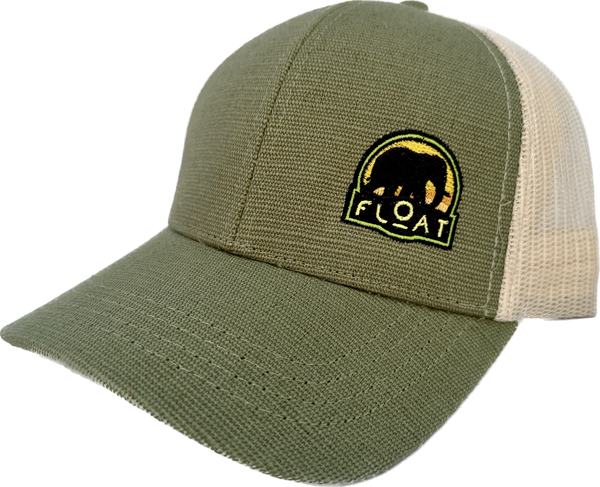 FLOAT Elephant Hat 2023 - econscious Eco Trucker Hat - Jungle/Oyster