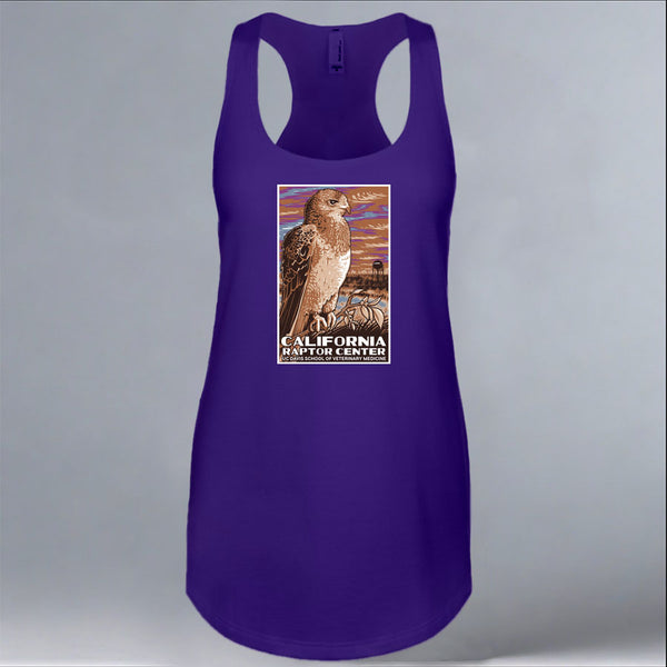 California Raptor Center - Ladies Racerback Tank - Purple Rush