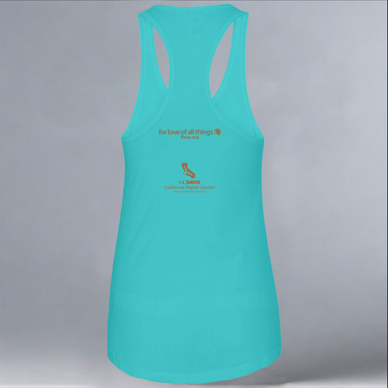 California Raptor Center - Ladies Racerback Tank - Tahiti Blue