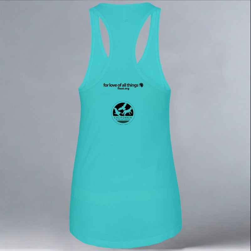 California Wildlife Center - Ladies Racerback Tank - Tahiti Blue