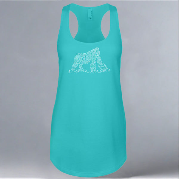 Gorilla Doctors - Ladies Racerback Tank - Tahiti Blue