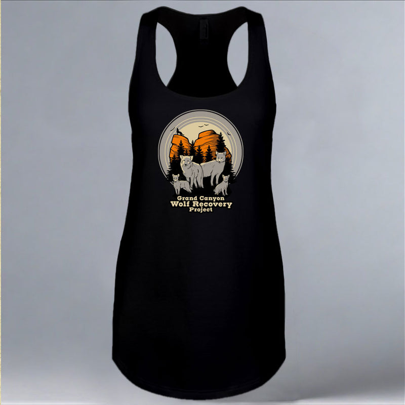 Grand Canyon Wolf Recovery Project - Ladies Racerback Tank - Black