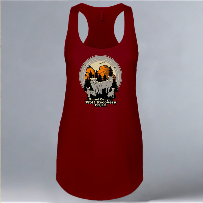 Grand Canyon Wolf Recovery Project - Ladies Racerback Tank - Cardinal