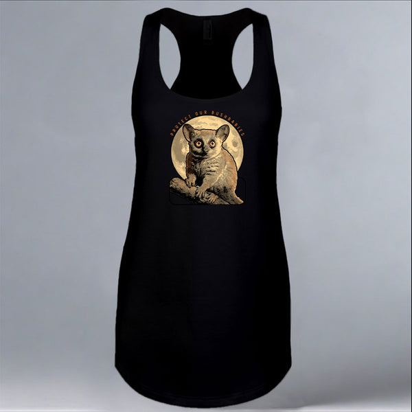 Protect Our Bushbabies - Ladies Racerback Tank - Black