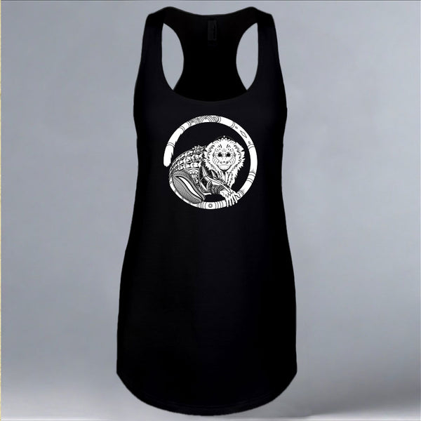 Jungle Friends - Ladies Racerback Tank - Black