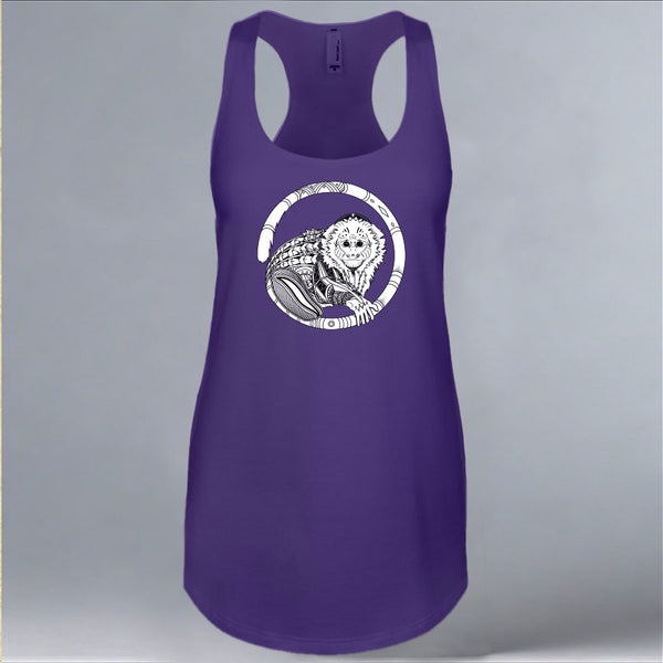 Jungle Friends - Ladies Racerback Tank - Purple Rush