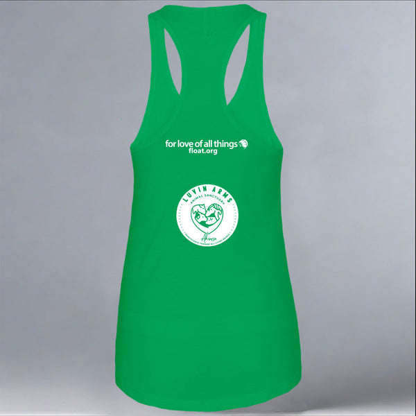 Grass Puppy - Ladies Racerback Tank - Kelly Green