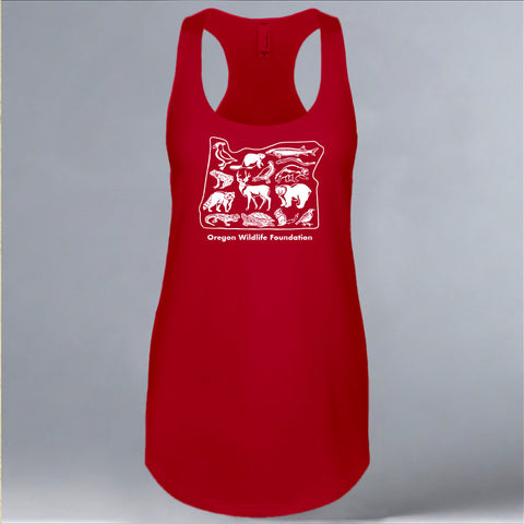 Oregon Wildlife Foundation - Ladies Racerback Tank - Red