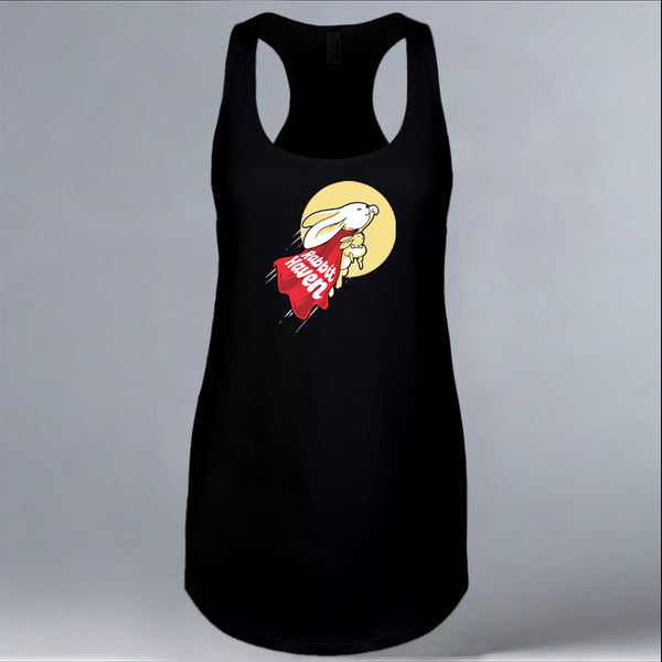 Rabbit Haven - Ladies Racerback Tank - Black