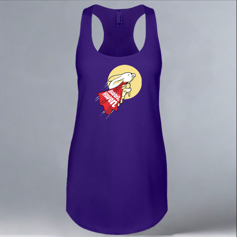 Rabbit Haven - Ladies Racerback Tank - Purple Rush