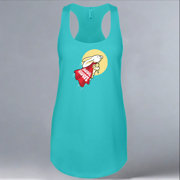 Rabbit Haven - Ladies Racerback Tank - Tahiti Blue