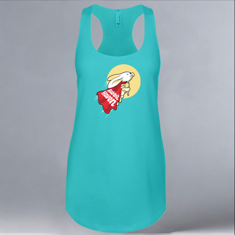 Rabbit Haven - Ladies Racerback Tank - Tahiti Blue