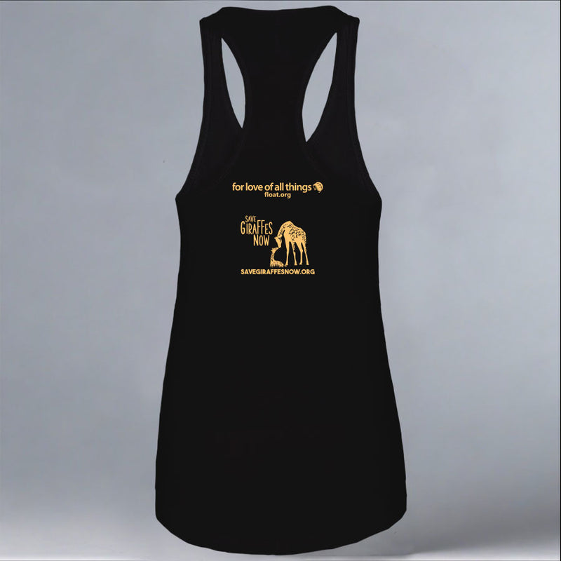 Save Giraffes Now - Ladies Racerback Tank - Black