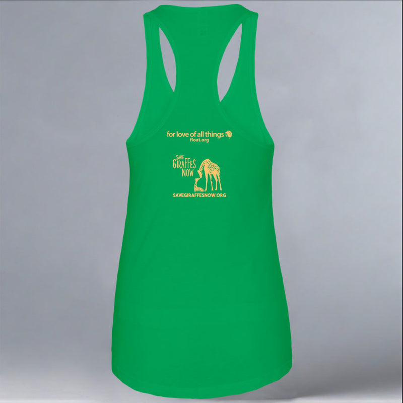 Save Giraffes Now - Ladies Racerback Tank - Kelly