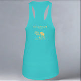 Save Giraffes Now - Ladies Racerback Tank - Tahiti Blue