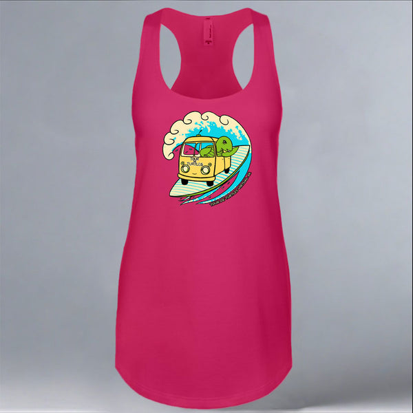Tour de Turtles - Ladies Racerback Tank - Raspberry