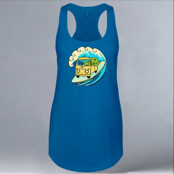 Tour de Turtles - Ladies Racerback Tank - Turquoise