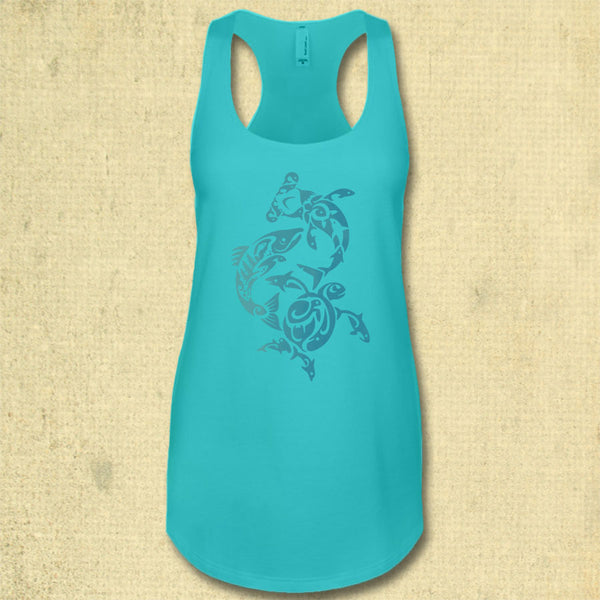 TIRN - Ladies Racerback Tank - Tahiti Blue