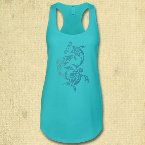 TIRN - Ladies Racerback Tank - Tahiti Blue