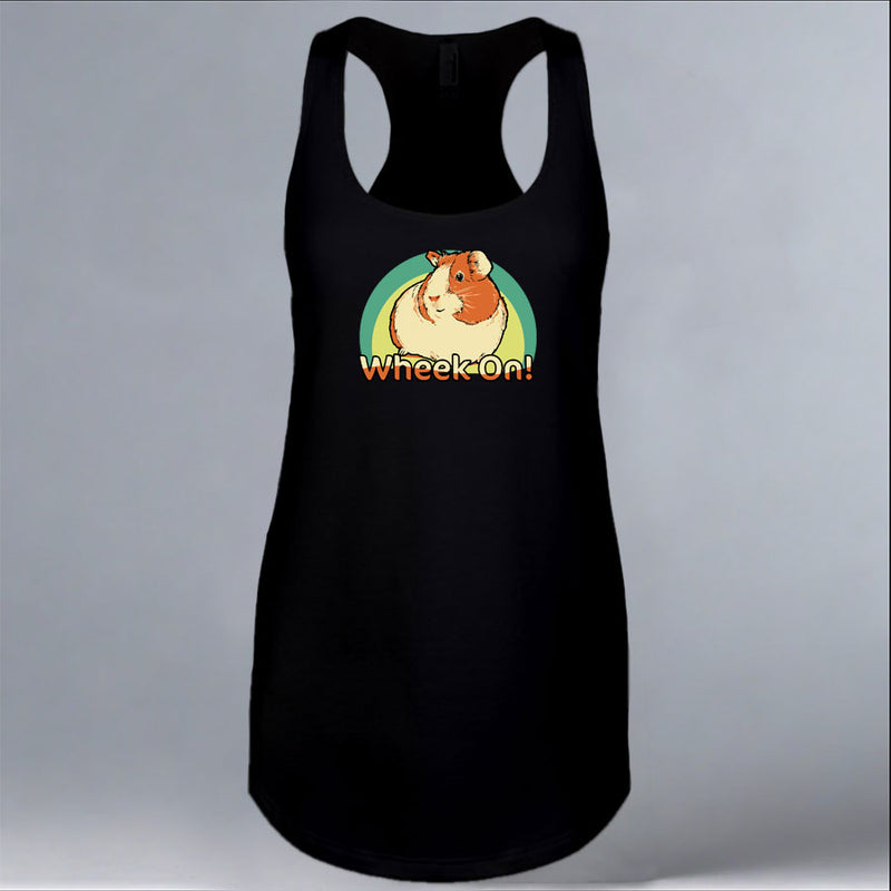 Wheek On! - Ladies Racerback Tank - Black