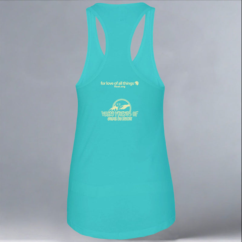 Wheek On! - Ladies Racerback Tank - Tahiti Blue