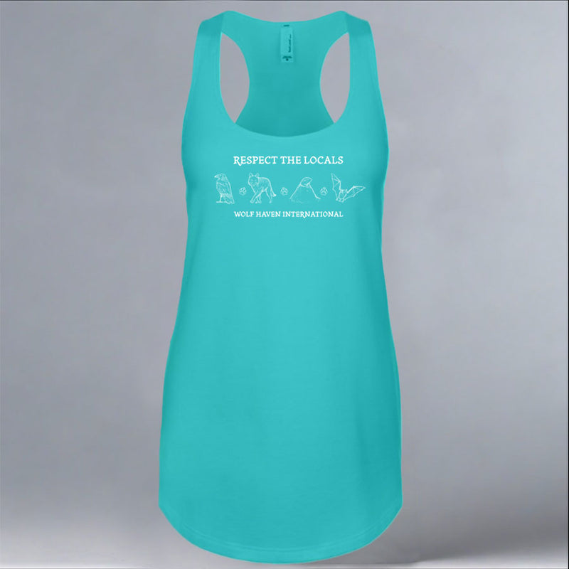 Respect the Locals - Ladies Racerback Tank - Tahiti Blue