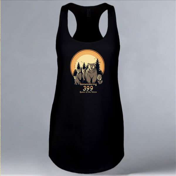 Queen of the Tetons - Ladies Racerback Tank - Black