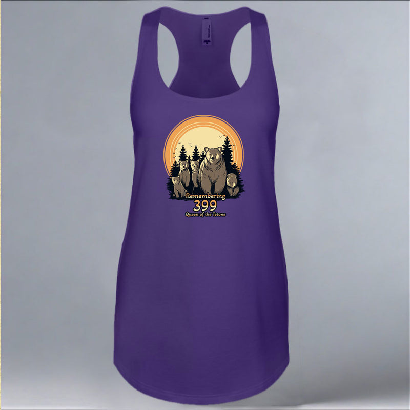 Queen of the Tetons - Ladies Racerback Tank - Purple Rush