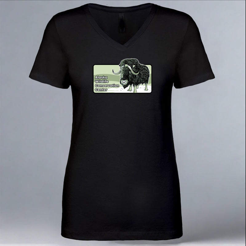 Alaska Wildlife Conservation Center - Ladies V-Neck - Black