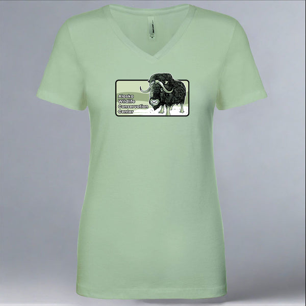 Alaska Wildlife Conservation Center - Ladies V-Neck - Mint