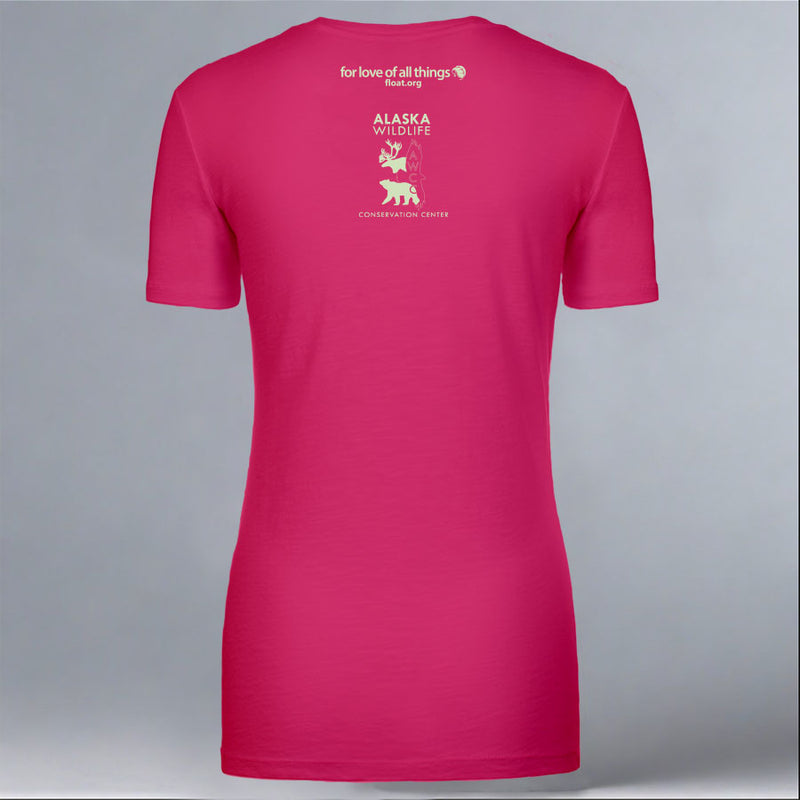 Alaska Wildlife Conservation Center - Ladies V-Neck - Raspberry