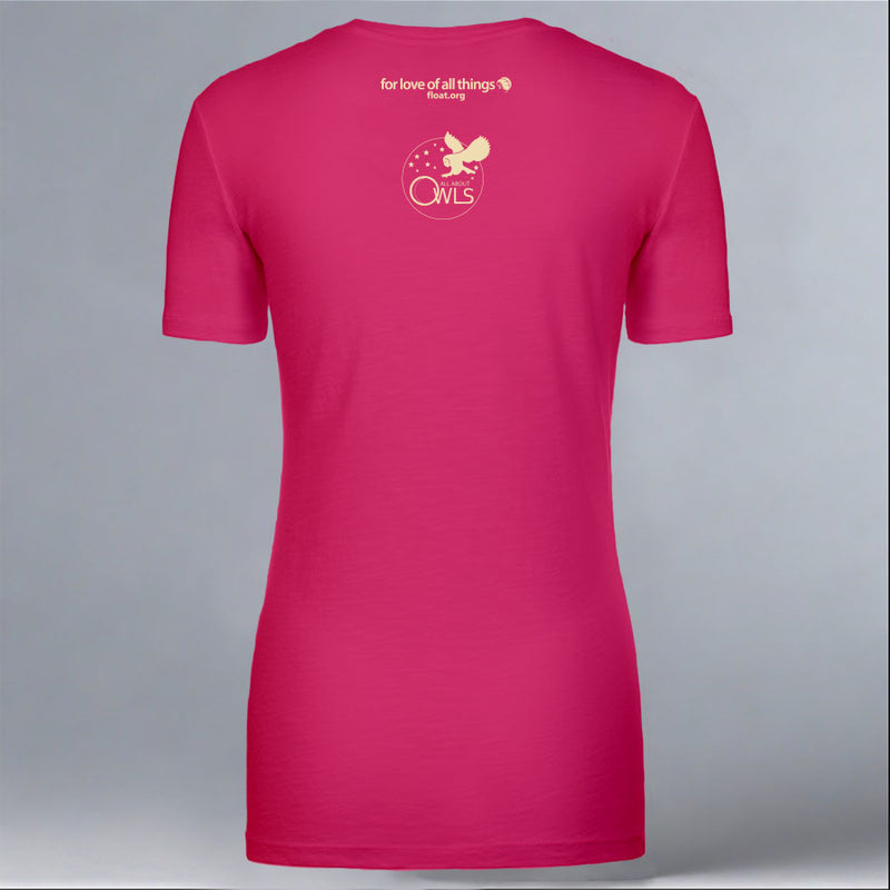 All About Owls - Ladies V-Neck - Raspberry