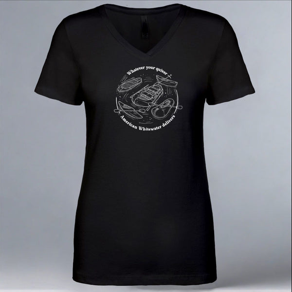 American Whitewater - Ladies V-Neck - Black