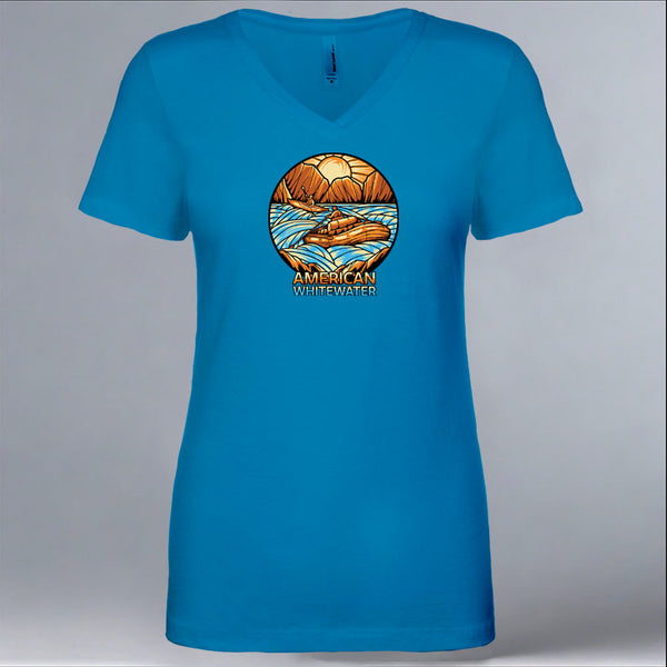 American Whitewater - Ladies V-Neck - Turquoise