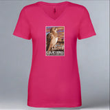 California Raptor Center - Ladies V-Neck - Raspberry