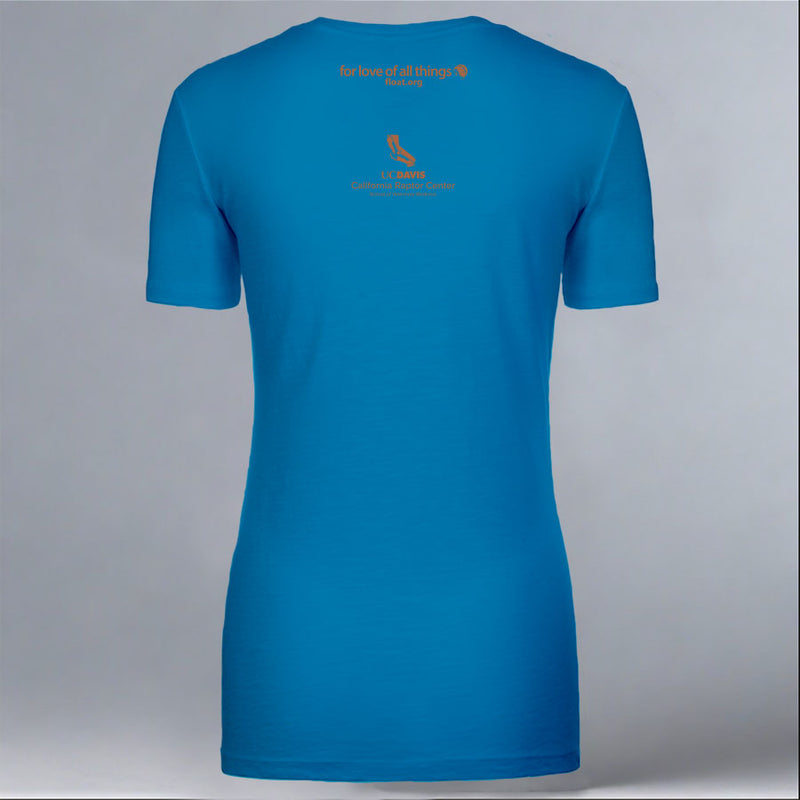California Raptor Center - Ladies V-Neck - Turquoise