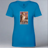 California Raptor Center - Ladies V-Neck - Turquoise