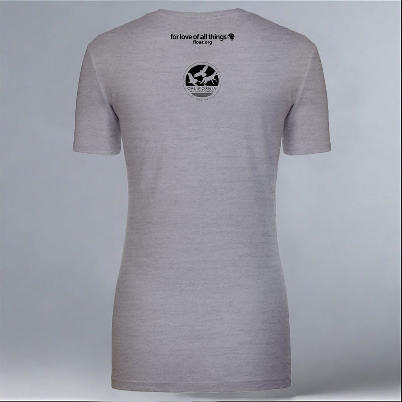 California Wildlife Center - Ladies V-Neck - Heather Gray
