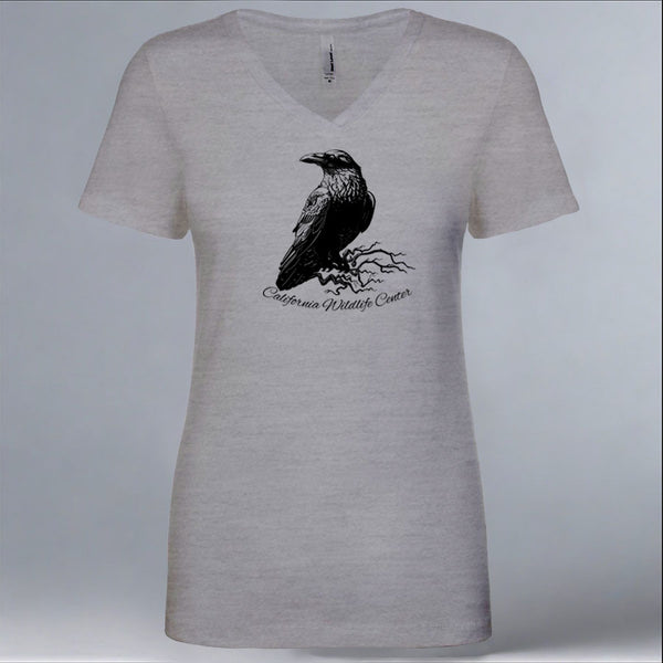 California Wildlife Center - Ladies V-Neck - Heather Gray
