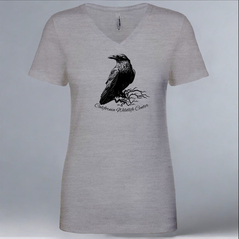 California Wildlife Center - Ladies V-Neck - Heather Gray
