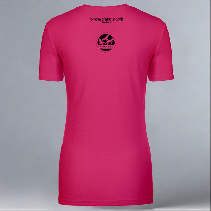 California Wildlife Center - Ladies V-Neck - Raspberry