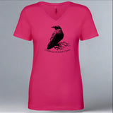 California Wildlife Center - Ladies V-Neck - Raspberry