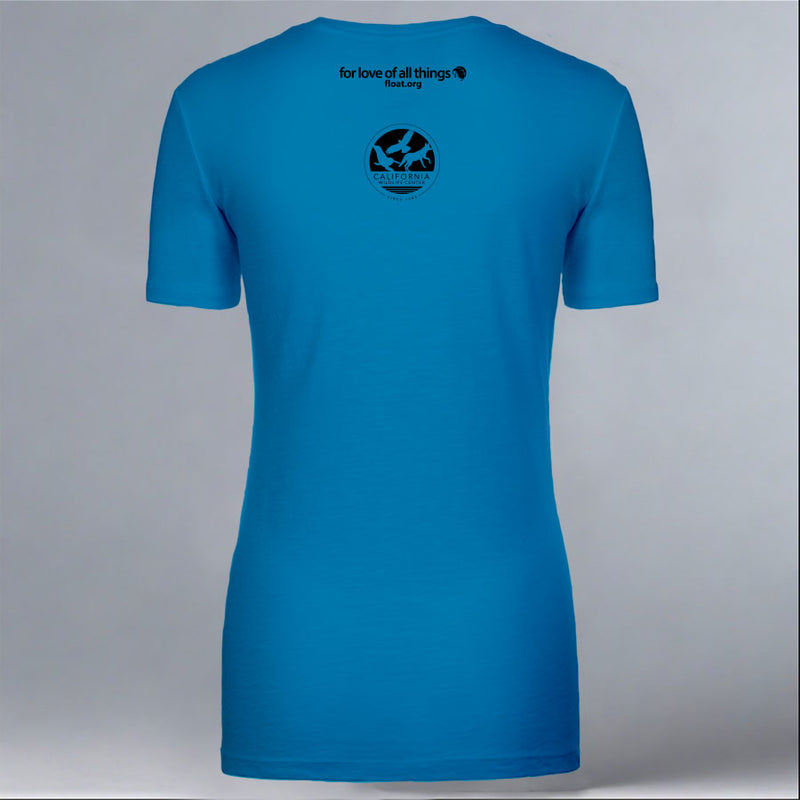 California Wildlife Center - Ladies V-Neck - Turquoise
