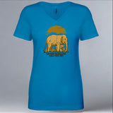 Following Giants - Ladies V-Neck - Turquoise