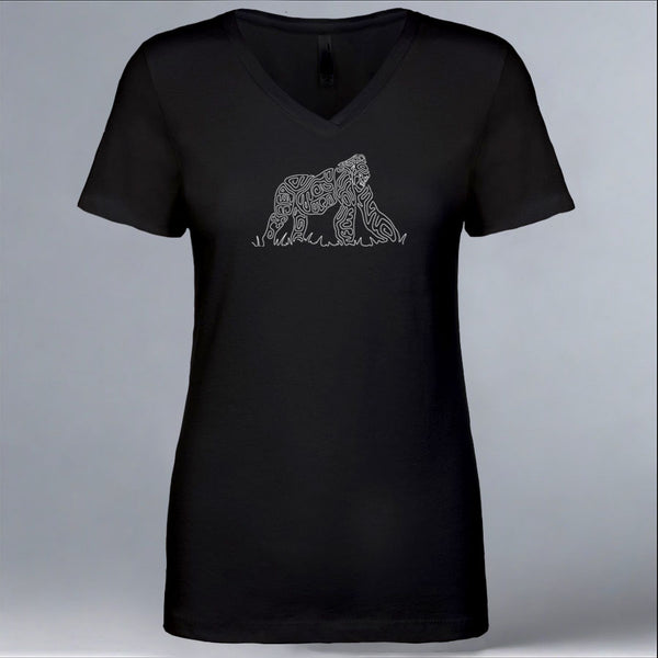 Gorilla Doctors - Ladies V-Neck - Black