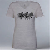 Grevy's Zebra Trust - Ladies V-Neck - Heather Gray